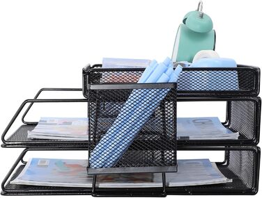 Ярусний лоток для листів, лоток для документів на робочому столі, лоток для паперу, органайзер для робочого столу, лоток для паперу, папка для документів, A4, тримач для документів для дому, офісу, школи 34,5 x 25,5 x 16,9 см, 2-