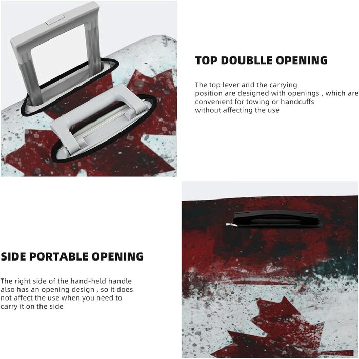 Чохол на валізу BAFAFA, дизайн Ретро-прапор Канади, з принтом, захист валізи, еластичний, стійкий до подряпин, захист від пилу, чорний, XL