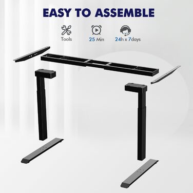 Регульована по висоті рама столу AIMEZO з 2 двигунами, електрична рама столу з 2 напрямками, регулювання висоти, функція пам&39яті та запобігання зіткненням, чорна - 2