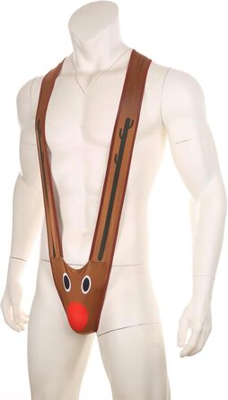 Чоловічий стрінг RSLOVE Borat Style, з новорічним оленем, еластичний, M