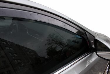 АВТОМОБІЛЕБУДУВАННЯ Вітровий дефлектор підходить для Auris Hatchback 2013-2018, Heko Rain Deflector, чорний, тонований, комплект з 4 шт. , передній, задній, аеродинамічний, проста установка