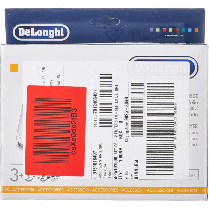 Набір фільтрів De'Longhi для фритюрниць серії F8-F1000, чорний/білий