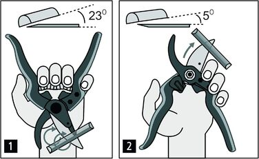 Садові ножиці FELCO 160L (діаметр різання 25 мм, ножиці для дерев для великих рук, довжина 220 мм, ножиці для винограду з канавкою для соку, ергономічні ручки) 26 x 16 x 12 см Одинарні