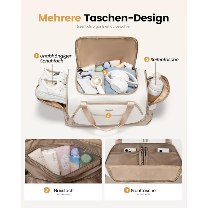 Жіноча спортивна сумка LOVEVOOK 30L Дорожня сумка з відділенням для взуття та вологим відділенням, невелика сумка для спортзалу, сумка для плавання, сумка для сауни, сумка для ручної поклажі для спорту, фітнесу, тренувань, подорожей, водонепроникна дорожн