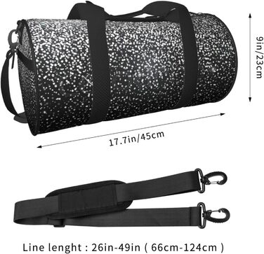 Синя смугаста сумка-дорожня сумка з черепом, кругла, великої місткості, легка та міцна, чудовий подарунок для походів, відпустки, ділових поїздок та іншого, з блискучими срібними блискітками.