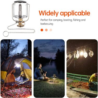 Газовий кемпінговий ліхтар Amosfun, портативний наметовий ліхтар, виготовлений з міцного матеріалу для аварійного освітлення на відкритому повітрі, сумісний з плоскими та довгими газовими балонами