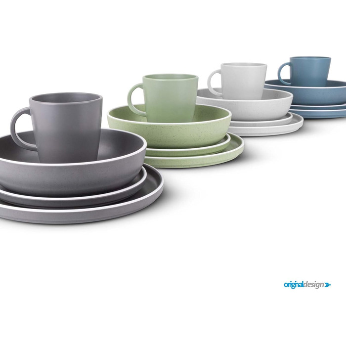 Набір меламінового посуду для кемпінгу 12 предметів - Тарілки та миски для 2-4 осіб DOLOMIT Midday - Штабелюється, стійкий до подряпин Midday, 12 предметів