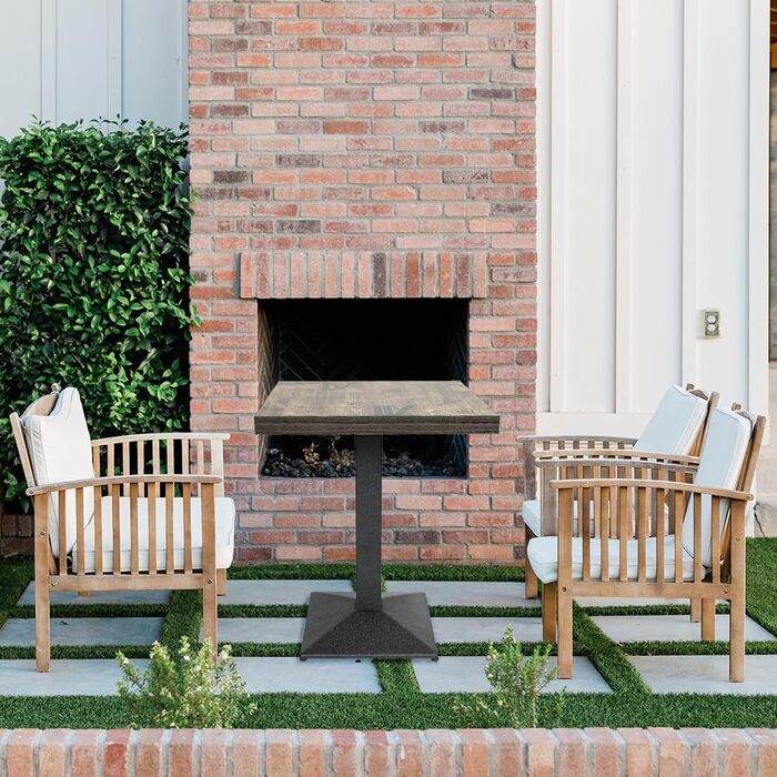 Кухонний стіл 60x60x75 см, Невеликий квадратний обідній стіл з дерева та металу, барний стіл, стіл-стіл, стіл-бістро для кухні, вітальні, балкону, їдальні або кафе (WX182)