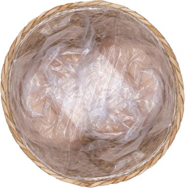 Підставка для квітів Spetebo із соломи з фольгованою підкладкою, комплект з 2 шт. - Ø 26 та 23 см - Підставка для рослин з ротанга з 3 дерев&39яними ніжками - Декоративний квітковий горщик, кашпо, кошик-горщик з ніжками для кімнатних рослин, комплект з 2 