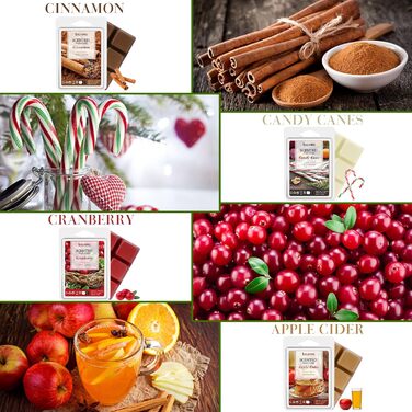 Подарунковий набір на Хелловін, Різдво, 8 ароматів, 100 Soy Wax Room Fragrance Scented Candle, Wax Melts for Candle Warmer, Christmas Wreath and Gingerbread Fragrances