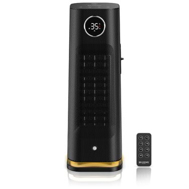 Тепловентилятор з пультом дистанційного керування - Лауреат нагород - ECO режим, енергозбереження, тихий - 2000 Вт - Коливання - Блокування від дітей - Таймер - Світлодіодне освітлення - Ванна кімната, вітальня, офіс, дитяча кімната