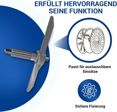 Заміна крила безперервного подрібнювача VIOKS для Bosch MUM Аксесуари 10000314 Вісь водія для кухонного комбайна Bosch MUM - MUZ9vl1 / Bosch Optimum Аксесуари MUM5 MUM9 Запасні частини Аксесуари та інші