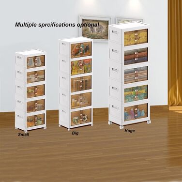 Складана шафа для зберігання з кришками, 11,7 галонів, шафа для прибирання у ванній кімнаті, контейнери для організації кухні, шафа для зберігання у спальні (5 шт.), 5 шт.