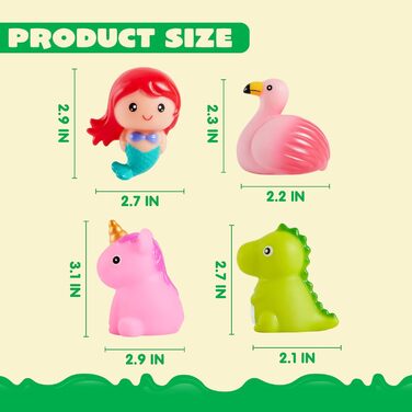 Світяться іграшки для ванни JOYIN 12 шт., іграшки-русалки для ванни для маленьких дітей, що блимають барвистими світлодіодами, пла