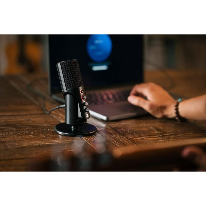 Мікрофон Sennheiser Profile з конденсаторним капсюлем Plug & Play, ідеальний для подкастів та стрімінгу Настільна підставка та кабель USB-C 1,2 м у комплекті Чорний (700065)