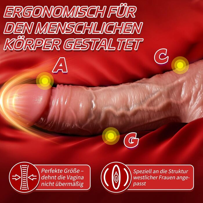 Фалоімітатор AAVIBE, 22 см, із рухливою шкірою, мошонкою та присоскою