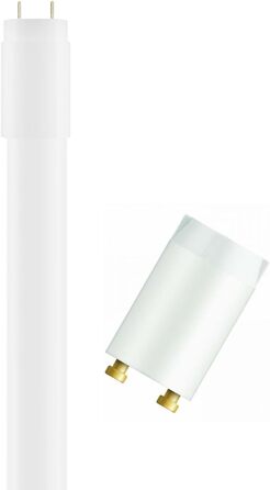 Світлодіодна трубка Candelastika T8 60 см 10 Вт/840 G13 нейтральний білий 4000 К світлодіодна неонова лампа включно зі світлодіодним стартером 1200 люмен без регулювання яскравості кут променя 270 заміна люмінесцентної лампи 18 Вт