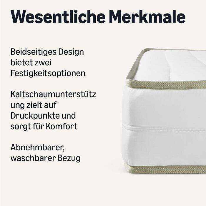 Матрац Storeo Basics Cold Foam, H2 та H3, знімний та пральний чохол, висота 18 см, розмір 140 x 200 см (Ш x Д x В) 140 x 200 x 18 см