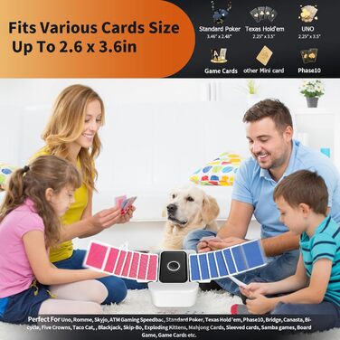 Автоматичний перезаряджуваний мішальник карт для 1-2 колод, тихий електричний міксер для карт, портативний швидкий мішальник, автоматичний мішальник для гральних карт для UNO, Раммі, Phase 10 (Білий)