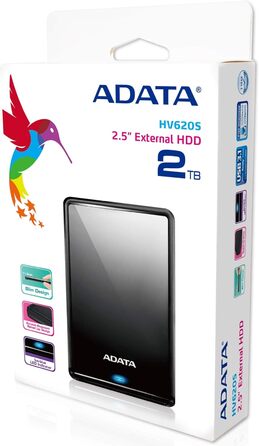 Зовнішній жорсткий диск A-Data HV620S 2 ТБ чорний - AHV620S-2TU31-CBK 2TB чорний