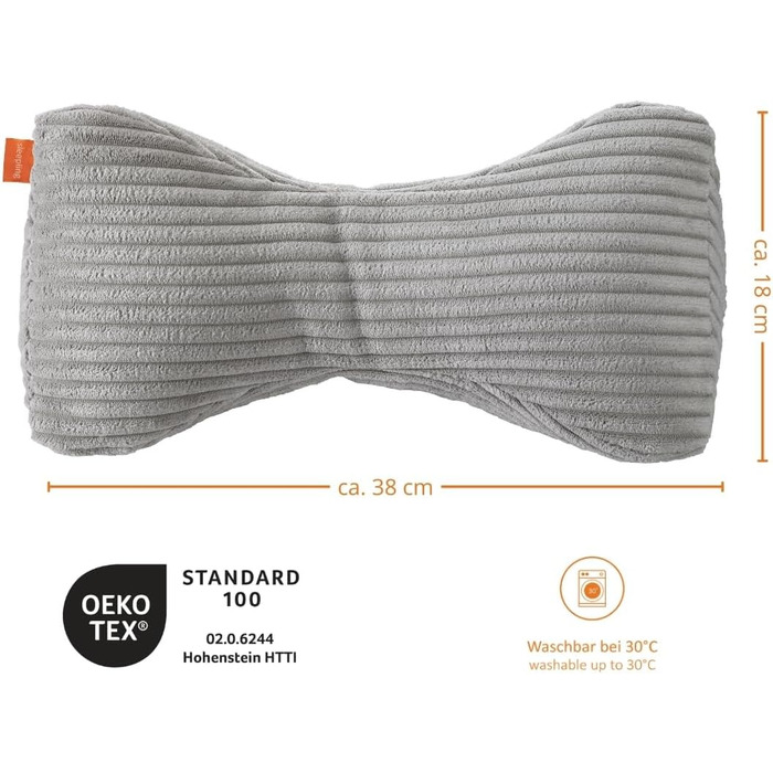 Подушка для читання Sleepling Book Pillow, 38 x 18 см, сріблясто-сіра, кістка для читання з м&39якої мікрофібри (380 г/м), сертифікована Oeko-Tex, можна прати при 30 градусах, 38 x 18 см сірого кольору