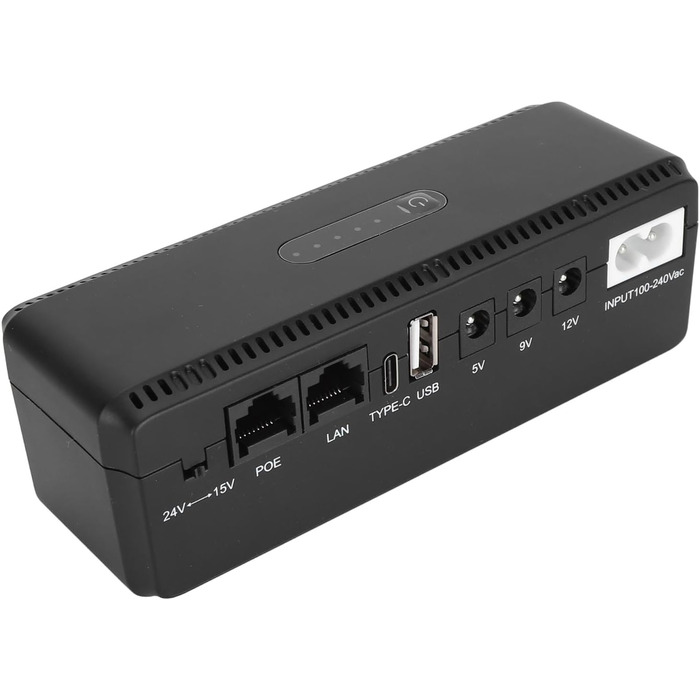 Джерело безперебійного живлення (UPS) 10400mAh з двома входами для камер відеоспостереження, 5V, 9V, 12V, 15V, 24V, захист USB для роутерів, модемів. Європейська вилка (EU).