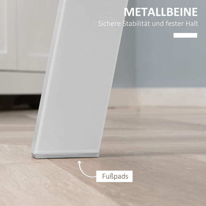 Обідній стіл HOMCOM 72 x 72 см Круглий кухонний стіл для 2 осіб Сучасний обідній стіл з кутовими ніжками, стіл для кухні, їдальні та вітальні Білий 72Д x 72Ш x 75В см