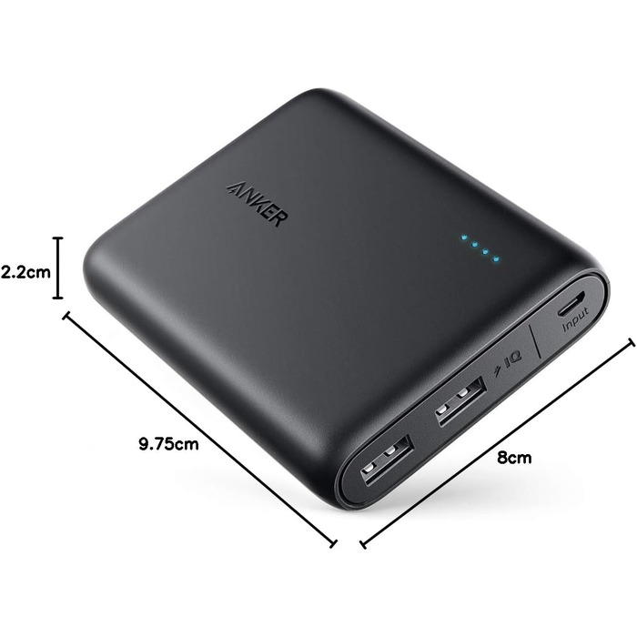 Зовнішній акумулятор 2-портовий 3А з технологіями PowerIQ та Voltage Boost для iPhone XS Max/XR/XS/X/8/8Plus/7/6s/6, Samsung Galax