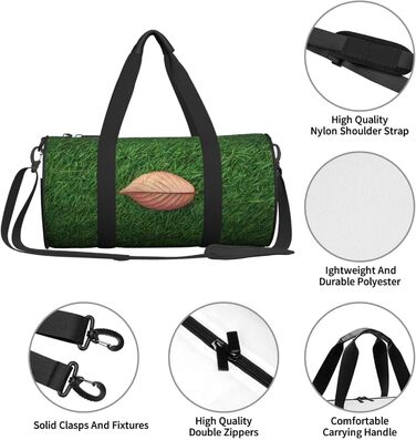 Спортивна сумка-мішок для подорожей з осіннім листям на зеленому тлі, чорна, універсальний розмір, дорожня сумка
