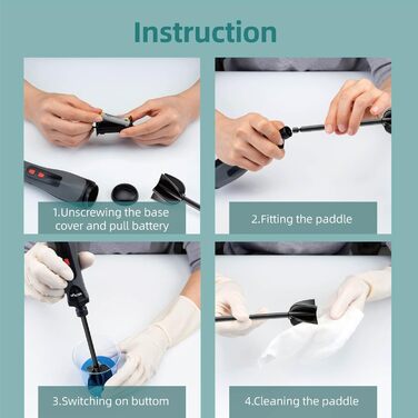 Блендер ISTOYO з епоксидною смолою, ручна акумуляторна мішалка для мінімізації бульбашок, міксер смоли для смоли, змішування силікону, змішувач епоксидної смоли, ідеально підходить для рукоділля своїми руками (включає 2 шт. и весла)