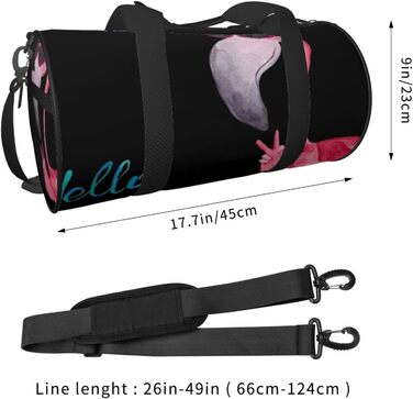 Дорожня сумка-циліндр Hello Glasses Flamingo, спортивна сумка для чоловіків та жінок, сумка-мішок, спортивна дорожня сумка