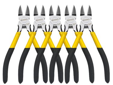 Кусачки бічні, BOOSDEN Професійні дроторізи, 165мм Плоскогубці для електроніки, дроторізи, надзвичайно гострі кусачки для ювелірної справи та рукоділля, червоні, 5 шт.