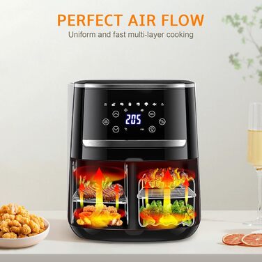 Аксесуари для фритюрниці Vusddy з 10 предметів для Ninja Foodi Dual AF400EU, AF500EU, AF300EU - Двокамерна фритюрниця Набір XL для Innsky, Princess, Tiastar, Devology, Emerio 7.6L-10.4L