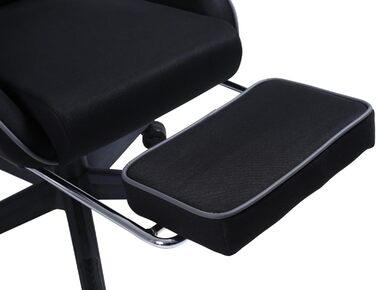 Ігровий стілець з підставкою для ніг - м&39які підлокітники - регульована висота - чорний