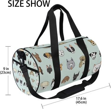 Спортивна сумка з кумедним малюнком песика та візерунками, з міцного канвасу, дорожня сумка, сумка для вихідних, валіза, жіноча та чоловіча сумка для спорту та подорожей