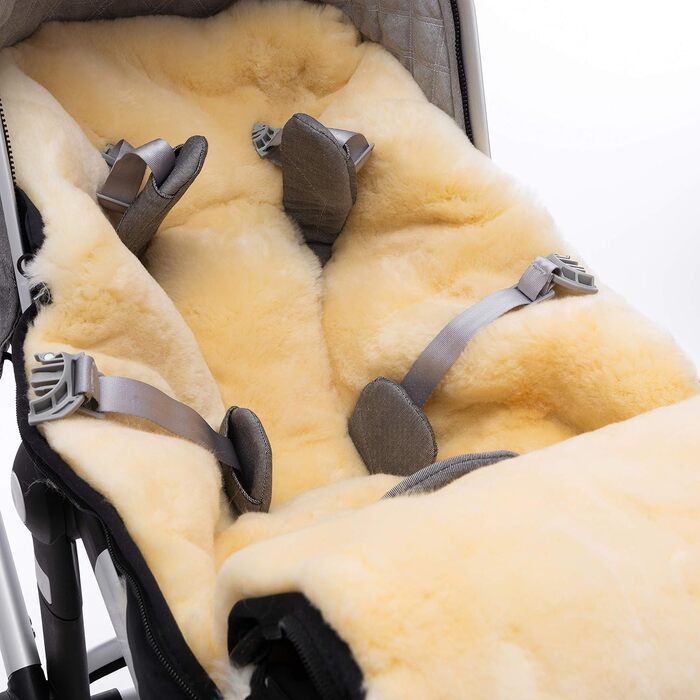 Муфта для ніг з овчини FLIMS LUXE - повністю хутряна коляска, муфта для ніг (від 6 до 36 міс.), медичне хутро, універсальна з довг