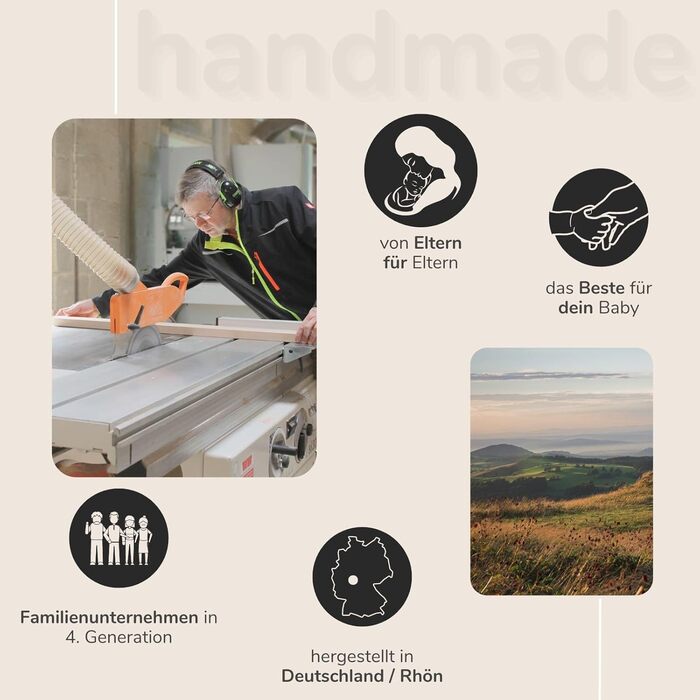 Дитяче ліжечко Smann 60x120 см - підходить від 0 до 4 років - на колесах та трансформується в дитяче ліжечко - система ременів безпеки та регулювання висоти для всіх ліжок - натуральний колір