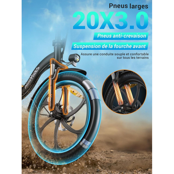 Електричний велосипед MilePort 1 для дорослих, складний електричний велосипед потужністю 250 Вт зі знімним акумулятором 36 В 13 Аг, швидкість 25 км/год та запас ходу 100 км, електровелосипед з товстими шинами 20&quot x 3,0&quot для міських поїздок, зелени