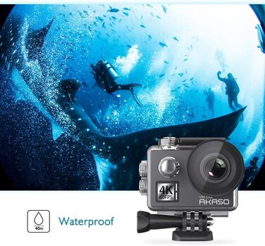 Підводна камера 40M Водонепроникна 20MP WiFi Actioncam зі стабілізацією EIS, 8-кратним зумом, голосовим керуванням, дистанційним керуванням, набором аксесуарів -V50 Elite, 4K60FPS