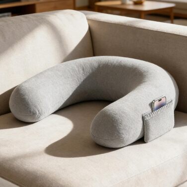 Подушка для ігор та читання з боковими кишенями для зберігання подушка для колін для дорослих, губчаста ігрова подушка для читання на колінах для сидіння на ліжку/дивані/підлозі (сіра)