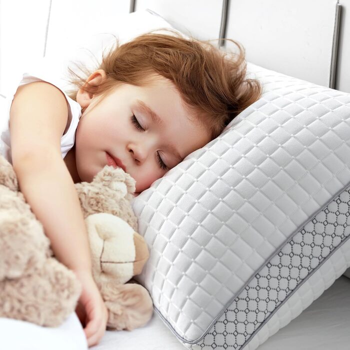 Подушка BedStory 40x80 зі знімним чохлом, регульованим наповнювачем з волокна, готельна подушка на блискавці, комплект з 2 подушок з мікрофібри 950 г, подушка для шиї, яку можна прати, для алергіків