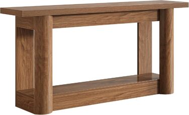 Консольний столик Tribesigns 160 см, вузький столик для передпокою, довгий столик для дивана за диваном, 2-ярусний столик для передпокою, бічний столик для передпокою, вітальні, рустикальний коричневий