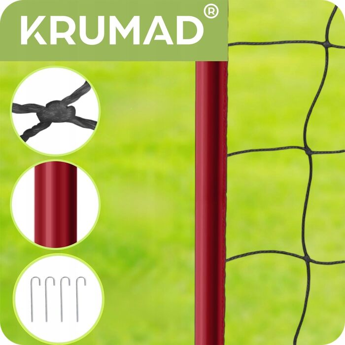 Дитячі футбольні ворота, переносні сталеві ворота з сіткою та кріпленнями до землі, футбольні ворота для дітей у саду та тренувань на свіжому повітрі, стійкі до атмосферних впливів та стійкі, червоні, 240 x 150 x 90 см