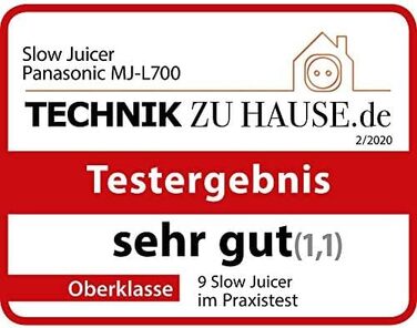 Повільна соковижималка Panasonic MJ-L700KXE, електричний прес для фруктів, вичавлювання соку з цілих фруктів і овочів, отвір 75 мм, тонкий дизайн, безпечний і практичний, чорний, матовий чорний одинарний