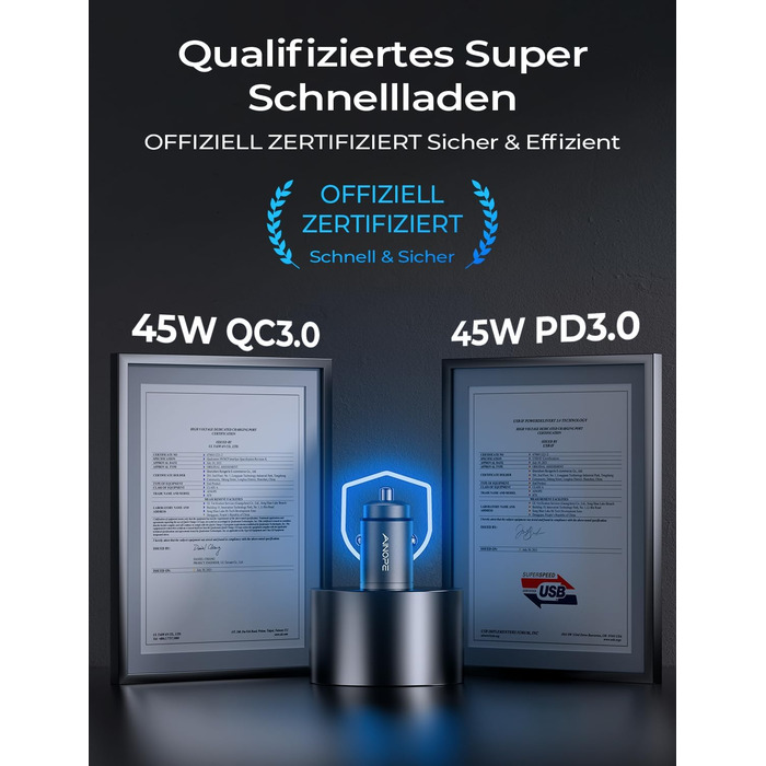 Вт прикурювач USB C міні супер швидка зарядка автомобільний зарядний пристрій USB C PD45W QC3.0 двопортовий автомобільний зарядний