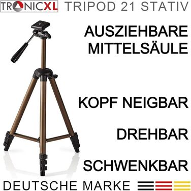 Будівельний штатив TronicXL 1,30 м Штатив для лазерного нівеліра Лінійний лазер Перехресний лазер Einhell Bosch Dewalt Makita Flex Leica Stanley Meterk Tacklife Huepar Firecore Skil 1/4 дюйма 3/8 шт. атив