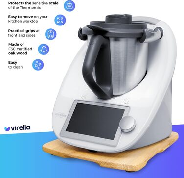 Розсувна дошка Virelia для Thermomix TM6 TM5 з деревини дуба FSC - Ковзаюча рухома дошка без зусиль - Thermomix Аксесуари для Thermomix TM6 TM5