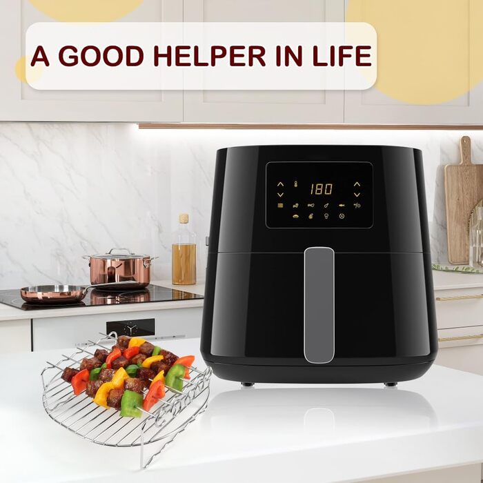 Мультипіч BYKITCHEN xxl Аксесуари для Philips 6,2 л / COSORI 5,5 л, аксесуари для фритюрниці з гарячим повітрям підходять для фритюрниці Princess/Ninjia Speedi 5,7 л / Tefal, решітка для гриля Square 304