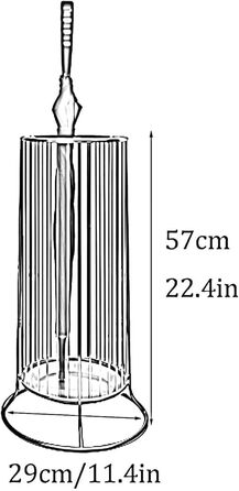 Підставка для парасольки PJGFBYT, компактна підставка для парасольки, компактна металева, компактне відро для парасольки великої місткості, стійка та міцна (розмір без ручки, колір чорний) Без ручки Чорний