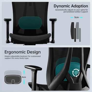 Ергономічне офісне крісло Storeo Imp, до 150 кг, карбонова сітка / метал, чорний